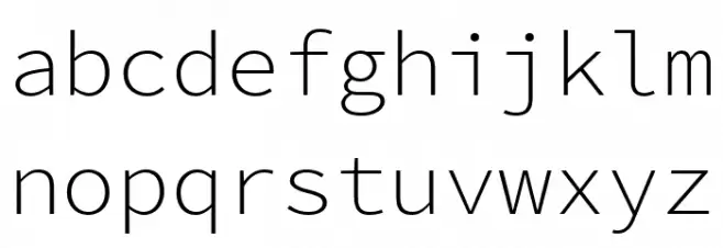 Source Code Pro Light Schriftart Kleinbuchstaben