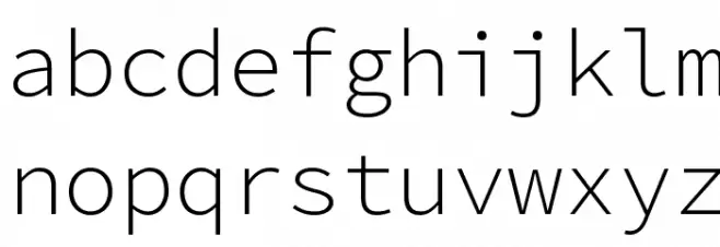 Source Code Pro Light フォント 小文字