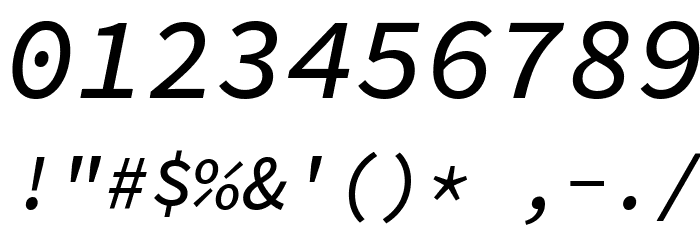 Source Code Pro Medium Italic Font OTHER CHARS