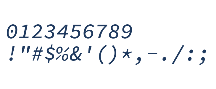 Source Code Pro Medium Italic Other Characters
