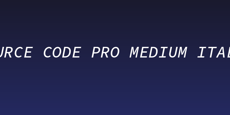 Source Code Pro Medium Italic Social Header
