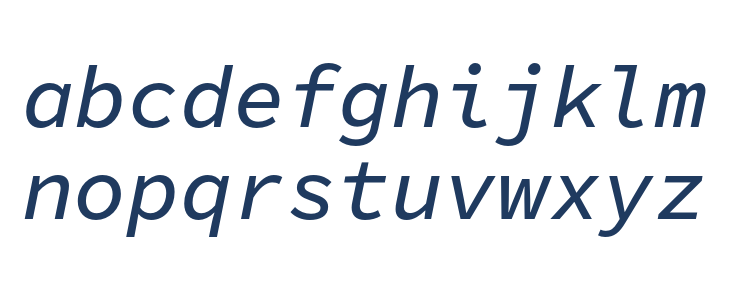 Source Code Pro Medium Italic Lowercase