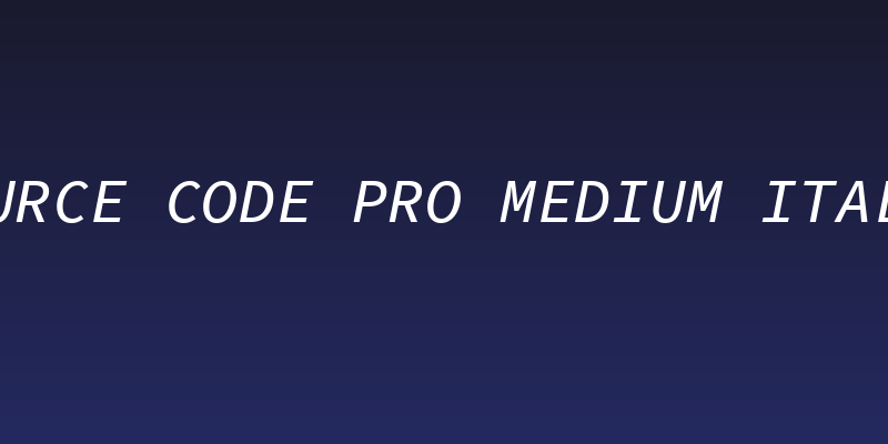 Source Code Pro Medium Italic Social Header