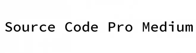 Source Code Pro Medium  नि: शुल्क फ़ॉन्ट्स डाउनलोड