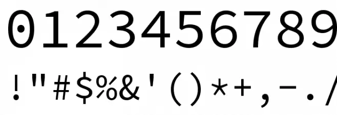 Source Code Pro Regular Font OTHER CHARS