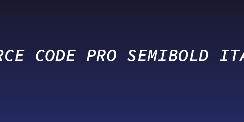Source Code Pro Semibold Italic Social Header