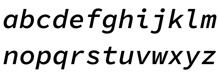 Source Code Pro Semibold Italic Font LOWERCASE