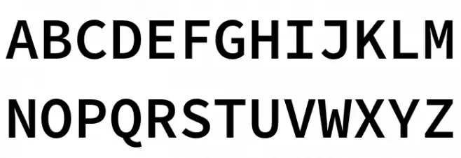 Source Code Pro Semibold フォント 大文字