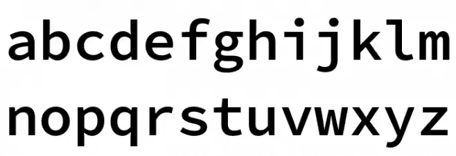 Source Code Pro Semibold Caratteri MINUSCOLO