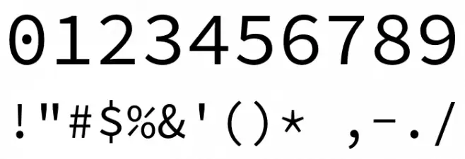 Source Code Pro Font OTHER CHARS