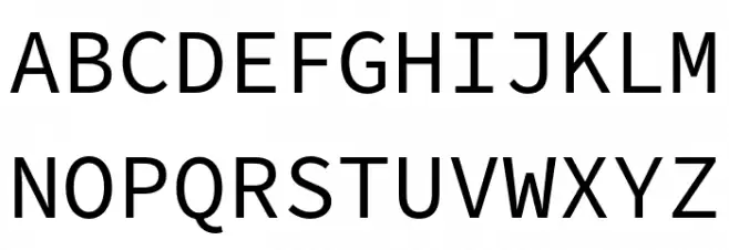 Source Code Pro Font Litere mari