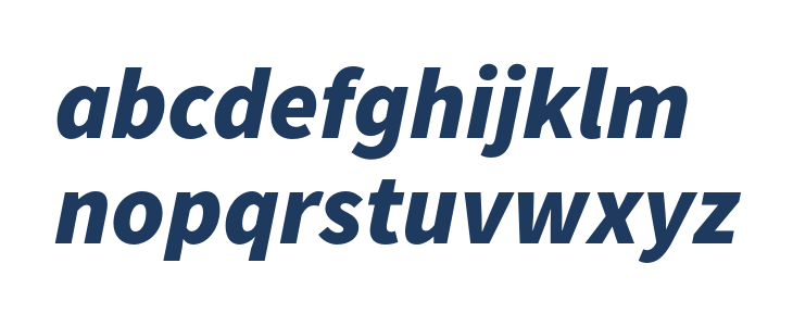 Source Sans Pro Black Italic Lowercase