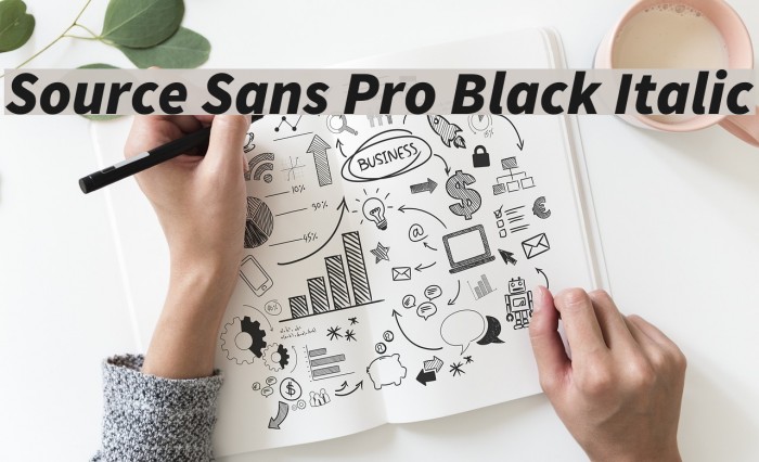 Source Sans Pro Black Italic Schriftart examples
