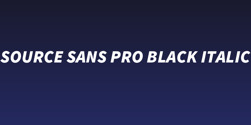 Source Sans Pro Black Italic Social Header