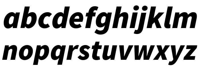 Source Sans Pro Black Italic Schriftart Kleinbuchstaben