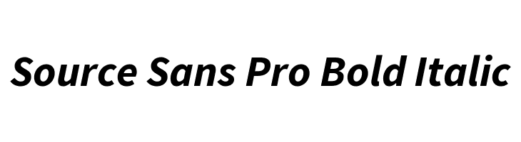 Source Sans Pro Bold Italic Font