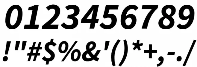 Source Sans Pro Bold Italic Font OTHER CHARS