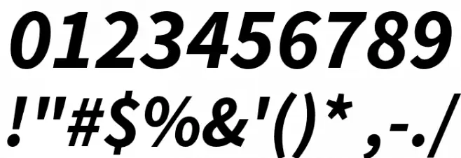 Source Sans Pro Bold Italic Font OTHER CHARS