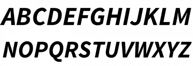 Source Sans Pro Bold Italic फ़ॉन्ट अपरकेस
