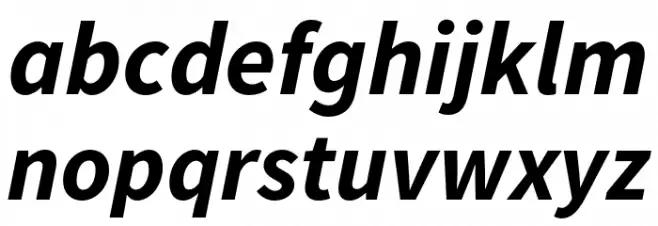 Source Sans Pro Bold Italic Schriftart Kleinbuchstaben