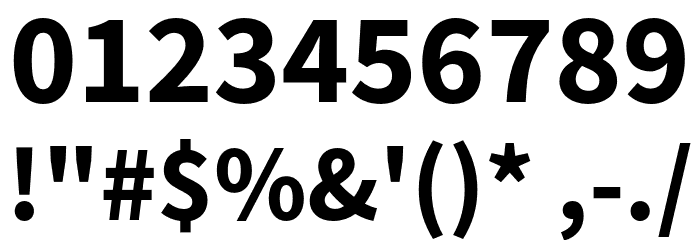 Source Sans Pro Bold Font OTHER CHARS