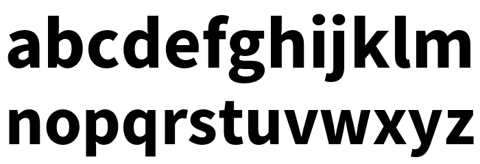 Source Sans Pro Bold Font LOWERCASE