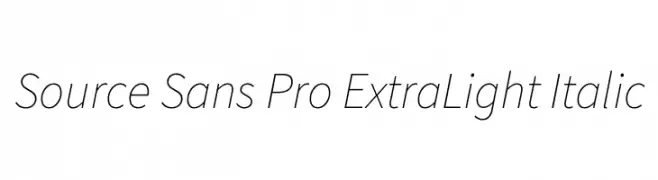 Source Sans Pro ExtraLight Italic  Free Fonts Download