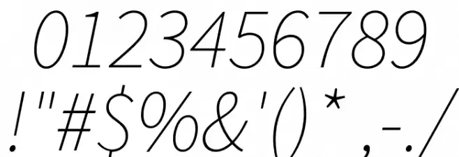 Source Sans Pro ExtraLight Italic Font OTHER CHARS