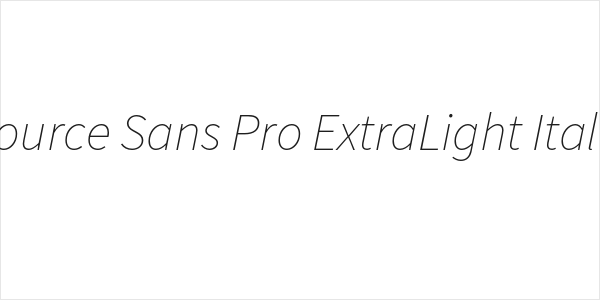 Source Sans Pro ExtraLight Italic Logo