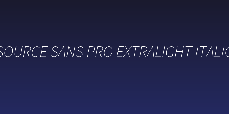 Source Sans Pro ExtraLight Italic Social Header