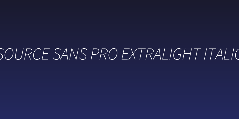 Source Sans Pro ExtraLight Italic Social Header