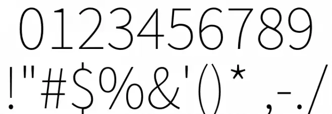 Source Sans Pro ExtraLight Font OTHER CHARS