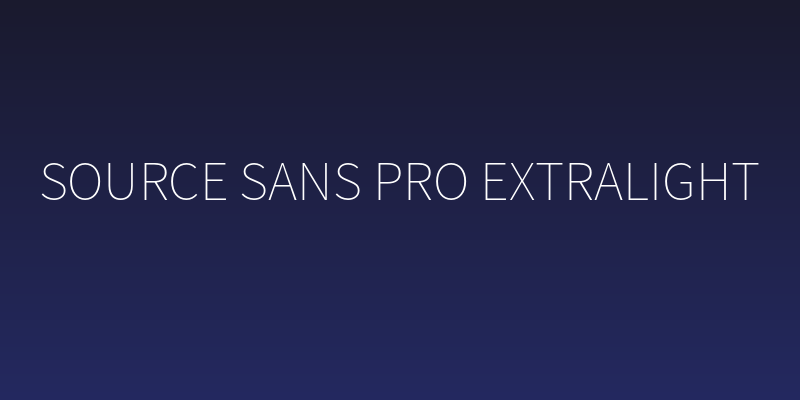 Source Sans Pro ExtraLight Social Header