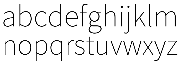 Source Sans Pro ExtraLight Font LOWERCASE