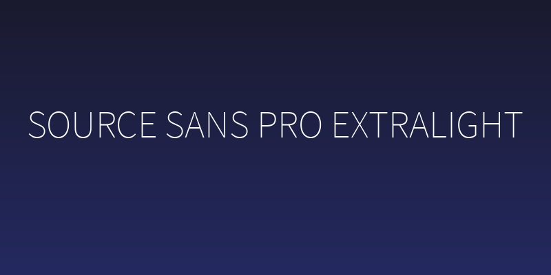 Source Sans Pro ExtraLight Social Header