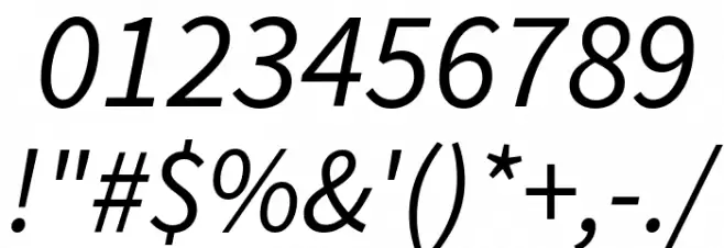 Source Sans Pro Italic Font OTHER CHARS