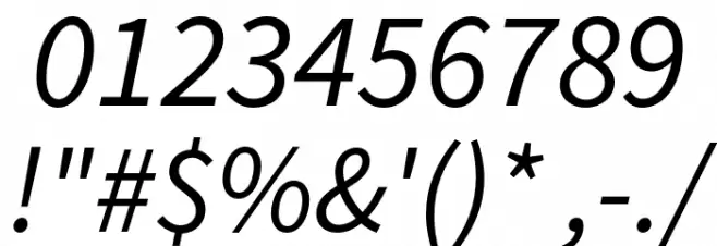Source Sans Pro Italic Font OTHER CHARS