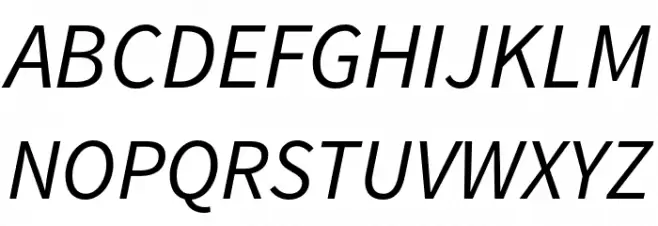 Source Sans Pro Italic फ़ॉन्ट अपरकेस