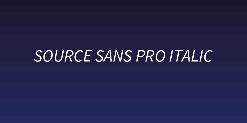 Source Sans Pro Italic Social Header