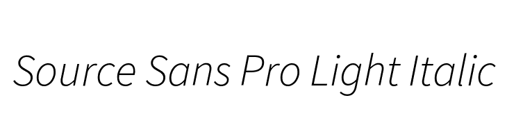 Source Sans Pro Light Italic Font