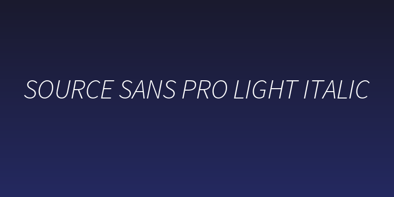 Source Sans Pro Light Italic Social Header