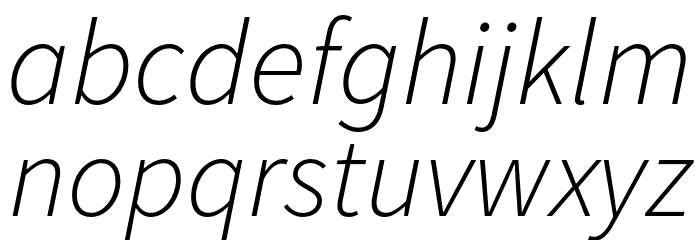 Source Sans Pro Light Italic Font LOWERCASE