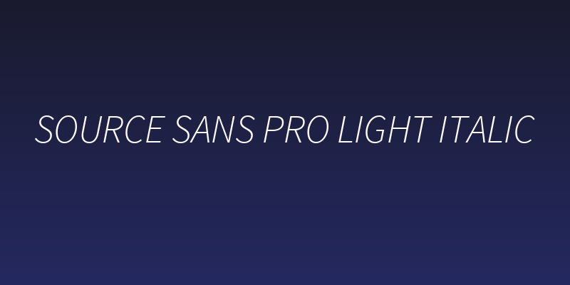 Source Sans Pro Light Italic Social Header