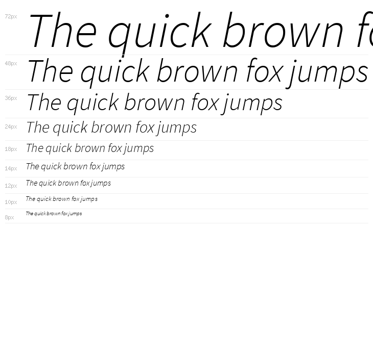 Source Sans Pro Light Italic Waterfall