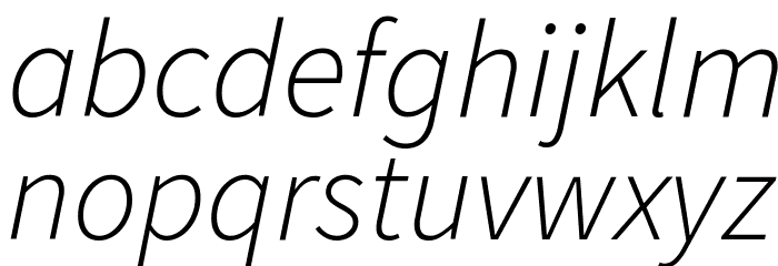 Source Sans Pro Light Italic Font LOWERCASE