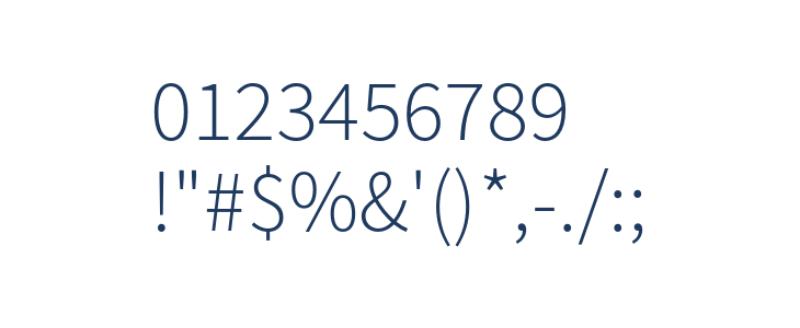 Source Sans Pro Light Other Characters