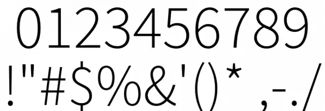 Source Sans Pro Light Font OTHER CHARS