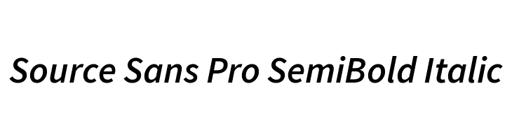 Source Sans Pro SemiBold Italic Font