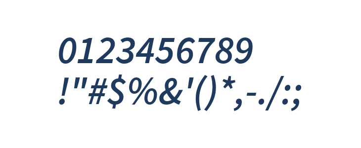 Source Sans Pro SemiBold Italic Other Characters