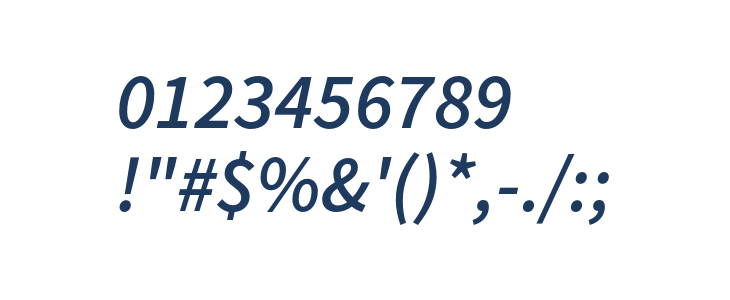 Source Sans Pro Semibold Italic Other Characters